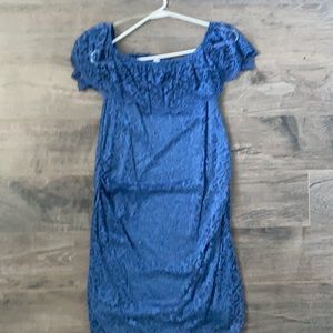 Beautiful lace Blue Maternity dress, size medium